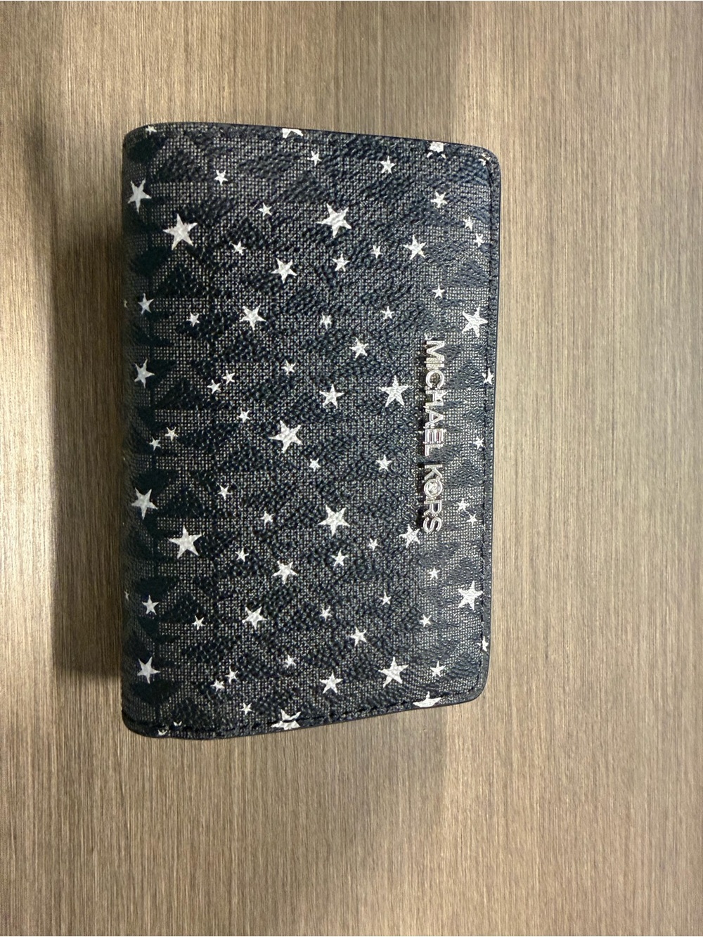 Michael Kors Black Wallet with White Star Print